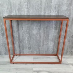 Напольная консоль Akur Loft Wington металлокаркас медь декор орех