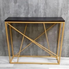 Напольная консоль Akur Loft Fullerton металлокаркас золото декор венге