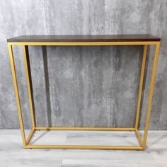 Напольная консоль Akur Loft Wington металлокаркас золото декор орех