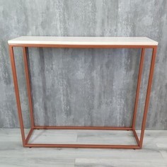 Напольная консоль Akur Loft Wington металлокаркас медь декор беленый клен