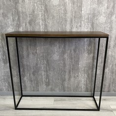 Напольная консоль Akur Loft Wington металлокаркас черный декор орех