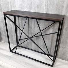 Напольная консоль Akur Loft Fullerton металлокаркас черный декор венге