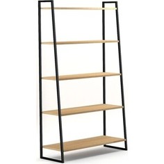 Стеллаж Akur Loft Gilbert металлокаркас черный декор прозрачный лак