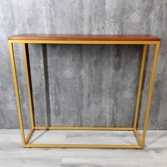 Напольная консоль Akur Loft Wington металлокаркас золото декор вишня