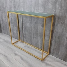Напольная консоль Akur Loft Norman металлокаркас золото матовое стекло