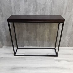 Напольная консоль Akur Loft Richardson металлокаркас черный декор венге