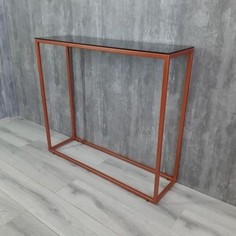 Напольная консоль Akur Loft Norman металлокаркас медь тонированное стекло