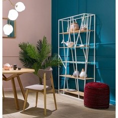 Стеллаж Akur Loft Stockton металлокаркас белый декор прозрачный лак