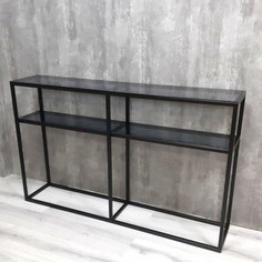 Напольная консоль Akur Loft Carlsbad металлокаркас черный тонированное стекло