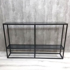 Напольная консоль Akur Loft Chelsea металлокаркас черный тонированное стекло