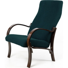 Кресло Мебелик Милан ткань изумруд/каркас орех