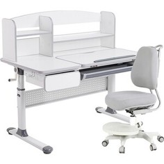 Комплект FunDesk Парта Rimu grey + кресло Paeonia grey