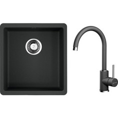Кухонная мойка и смеситель Omoikiri Kata 40-U-BL 40x42 черный (4993396, 4994106)