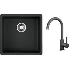 Кухонная мойка и смеситель Omoikiri Kata 44-U-BL 44x42 черный (4993403, 4994106)