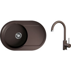 Кухонная мойка и смеситель Omoikiri Manmaru 78-DC темный шоколад (4993361, 4994105)