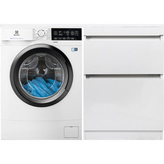Стиральная машина с тумбой и раковиной Electrolux PerfectCare 600 EW6S3R07SI Даллас 120 белая, напольная правая