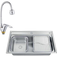 Кухонная мойка и смеситель Kaiser KSM-7848 нержавеющая сталь (KSM-7848, SL55-016F)