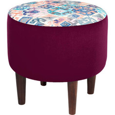 Пуф Мебельстория Жасмин-4 фиолетовый велюр / принт