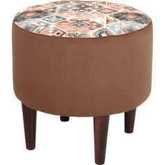 Пуф Мебельстория Жасмин-3 коричневый к/з / принт