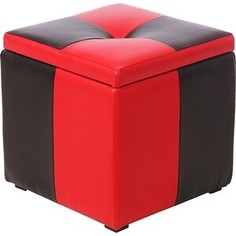 Пуф Мебельстория Рубио-2 красно-черный к/з