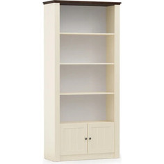 Стеллаж ОЛМЕКО 37.08 Прованс бежевый/дуб кальяри/профиль: Masa Decor слоновая кость