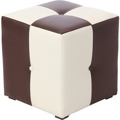 Пуф Мебельстория Рубио-1 коричнево-белый к/з