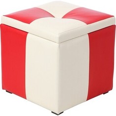 Пуф Мебельстория Рубио-2 красно-белый к/з