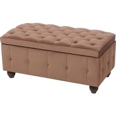 Пуф Мебельстория Брага-3Т коричневый велюр