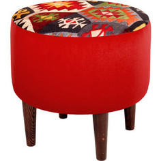 Пуф Мебельстория Бланко-3 красный велюр