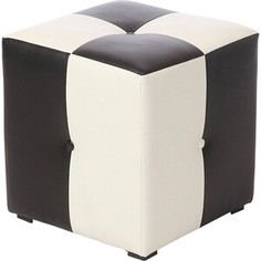 Пуф Мебельстория Рубио-1 черно-белый к/з