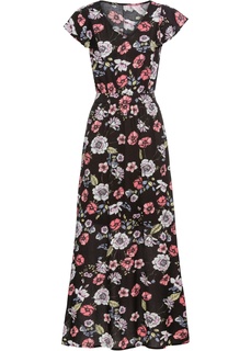 Платье макси с принтом и воланами Bonprix