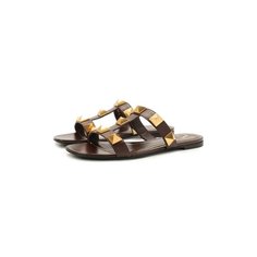 Кожаные шлепанцы Valentino Garavani Roman Stud Runway Valentino