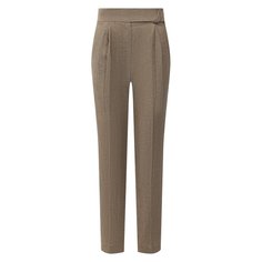 Брюки из шерсти и льна Brunello Cucinelli