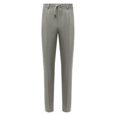 Брюки изо льна и шерсти Brunello Cucinelli