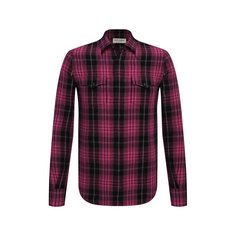 Рубашка из вискозы и льна Saint Laurent