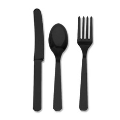 Набор столовых приборов Amscan Jet Black 24 шт