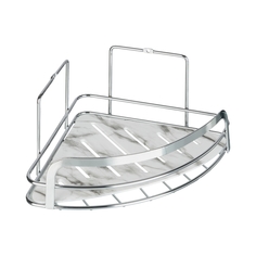 Одинарная полка для ванной комнаты Fora Marble угловая 20х20х10 см