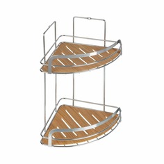 Двойная полка для ванной комнаты Fora Wood угловая 20х20х34 см