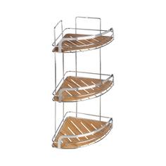 Тройная полка для ванной комнаты Fora Wood угловая 20х20х49 см