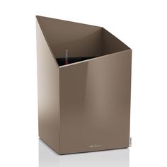 Кашпо Lechuza Cursivo premium серо-коричневый с автополивом 49 см