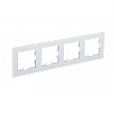 Рамка Schneider Electric 4 поста матовое органическое стекло белый