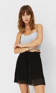 Stradivarius Плиссированные Шорты На Шнурке Черный M