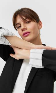 Stradivarius Базовый Трикотажный Пиджак Черный Xs