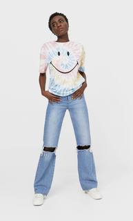 Stradivarius Футболка Smiley С Принтом Тай-Дай Белый S