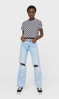 Stradivarius Футболка В Клетку Белый S
