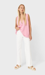 Stradivarius Жилет Из Мягкой Ткани Ярко-Розовый Xs
