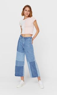 Stradivarius Футболка В Стиле Пэчворк Розовый S