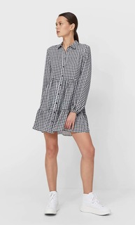 Stradivarius Короткое Платье В Клетку Черный M