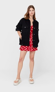 Stradivarius Джинсовая Куртка Оверсайз С Эффектом Потертости S