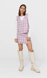 Stradivarius Топ Из Рельефной Ткани Цвет Небеленого Полотна Xs